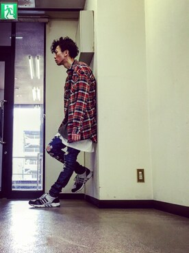 「WVM（ダブルヴイエム）のアイテム（デニムパンツ）」を使った、fukiageさん（メンズ・174cm）の春コーディネート