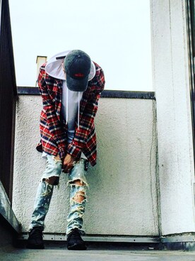 「WVM（ダブルヴイエム）のアイテム（デニムパンツ）」を使った、fukiageさん（メンズ・174cm）の春コーディネート