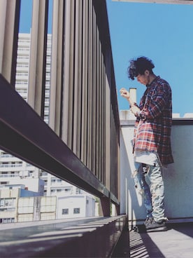 「WVM（ダブルヴイエム）のアイテム（デニムパンツ）」を使った、fukiageさん（メンズ・174cm）の夏コーディネート