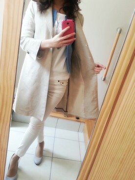 「ANAYI（アナイ）のアイテム（ノーカラージャケット）」を使った、asukaさん（レディース・165cm）の春コーディネート