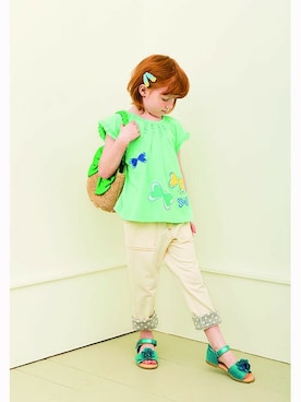 「アイテム（デニムパンツ）」を使った、KPOfｆicialさん（キッズ・110cm）の冬コーディネート