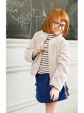 「アイテム（カーディガン/ボレロ）」を使った、KPOfｆicialさん（キッズ・110cm）の秋コーディネート