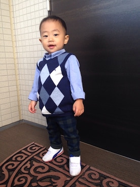 「おめかしコーデ」｜Nyonyanyonさん（キッズ・80cm）の冬コーディネート