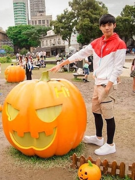 「アイテム（ジャージ）」を使った、KJさん（メンズ・180cm・20代）の秋コーディネート