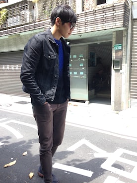 「RATTLE TRAP（ラトルトラップ）のアイテム（デニムジャケット）」を使った、KJさん（メンズ・180cm）の春コーディネート