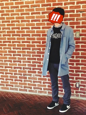 「MACKDADDY（マックダディー）のアイテム（スウェット）」を使った、7k7さん（メンズ・175cm）の冬コーディネート