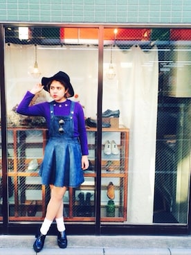 「MONKI（モンキ）のアイテム（サロペット/オーバーオール）」を使った、SORA♡さん（レディース・152cm）の冬コーディネート