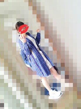 「白いスニーカー」｜「アイテム（シャツワンピース）」を使った、わだかさん（レディース・160cm）の春コーディネート