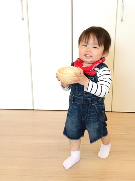 「DAISO（DAISO）のアイテム（アクセサリー）」を使った、dai_chinさん（キッズ・80cm）の春コーディネート