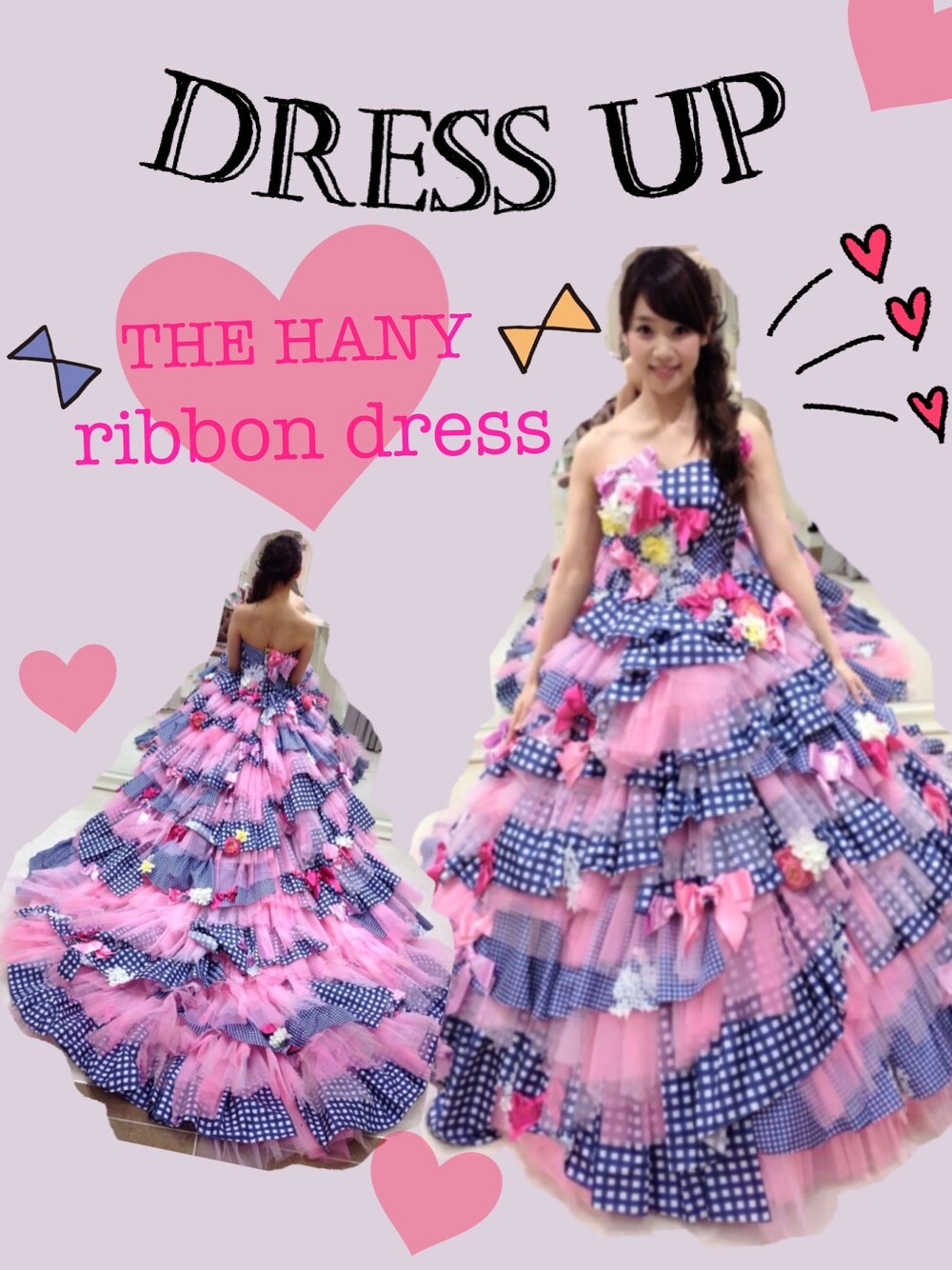 「リボン、ドレス、ウエディングドレス、ウェディングドレス、結婚式、みつあみ、レース、ギンガムチェック」｜「THE HANYのアイテム（その他、その他）」を使った、西岡美穂さん（レディース・156cm）の冬コーディネートの1枚目の写真