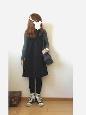 「ANOTHER BRANCH（アナザーブランチ）のアイテム（バッグ）」を使った、emingoさん（レディース・155cm）の冬コーディネート