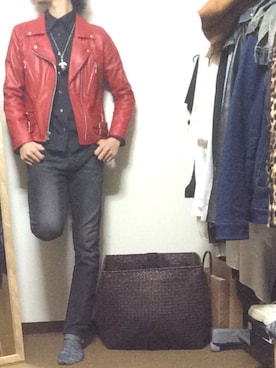 「HELL CAT PUNKS（ヘルキャットパンクス）のアイテム（ジャケット/アウター）」を使った、Kさん（メンズ・173cm）の秋コーディネート