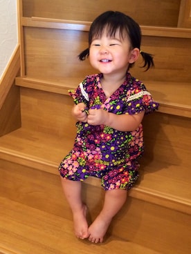 「ツインテール」｜「アイテム（浴衣）」を使った、akarikkoさん（キッズ・80cm）の夏コーディネート