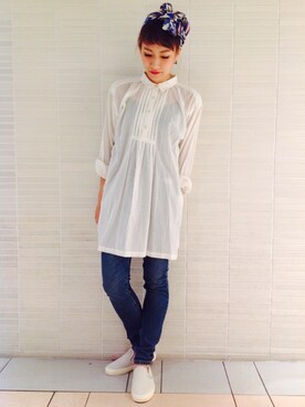 「アイテム（シャツワンピース）」を使った、ARAI SATOMIさん（レディース・163cm・20代）の夏コーディネート