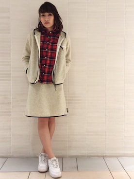 「フリーススカート」｜ARAI SATOMIさん（レディース・163cm）の秋コーディネート