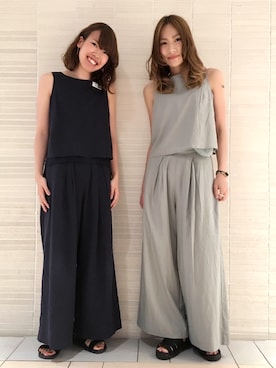 「SET UP」｜「アイテム（オールインワン・サロペット）」を使った、ARAI SATOMIさん（レディース・163cm）の夏コーディネート