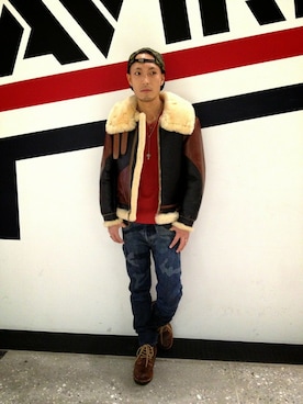 「ガラパン」｜「アイテム（ブルゾン）」を使った、YOSHI☆LAWさん（メンズ・173cm）の秋コーディネート