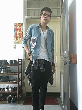 「B-SIDE」｜葉邦彥さん（メンズ・175cm）の夏コーディネート