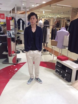 「MORGAN HOMME（モルガンオム）のアイテム（テーラードジャケット）」を使った、ichiさん（メンズ・176cm）の夏コーディネート