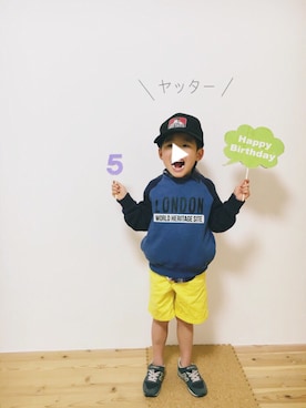 「BEN DAVIS（ベンデイビス）のアイテム（キャップ）」を使った、popo...さん（キッズ・110cm）の春コーディネート