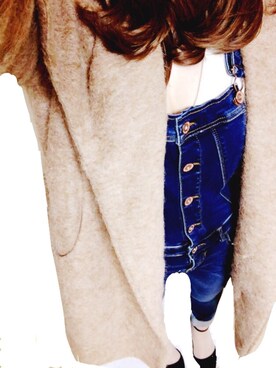 「stradivarius（ストラディバリウス）のアイテム（オールインワン・サロペット）」を使った、Likoさん（レディース・152cm）の冬コーディネート