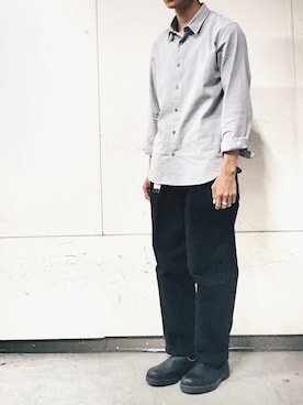 「BLACK&BLUE（ブラックアンドブルー）のアイテム（パンツ）」を使った、coさん（メンズ・173cm）の秋コーディネート
