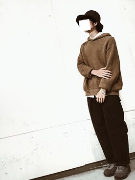 「BLACK&BLUE（ブラックアンドブルー）のアイテム（パンツ）」を使った、coさん（メンズ・173cm）の秋コーディネート