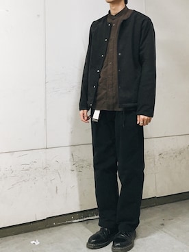 「BLACK&BLUE（ブラックアンドブルー）のアイテム（パンツ）」を使った、coさん（メンズ・173cm）の秋コーディネート