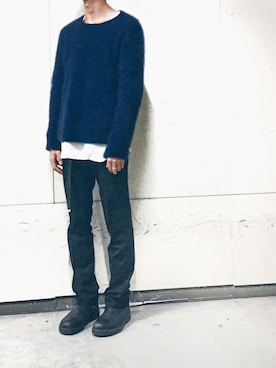 「WHITE LINE（ホワイトライン）のアイテム（トップス）」を使った、coさん（メンズ・173cm）の秋コーディネート