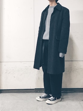 「BLACK&BLUE（ブラックアンドブルー）のアイテム（パンツ）」を使った、coさん（メンズ・173cm）の秋コーディネート