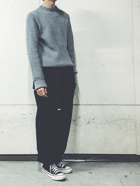 「BLACK&BLUE（ブラックアンドブルー）のアイテム（パンツ）」を使った、coさん（メンズ・173cm）の秋コーディネート