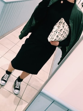 「Heather（ヘザー）のアイテム（その他アウター、グリーン系）」を使った、yurikaさん（レディース・155cm）の秋コーディネート