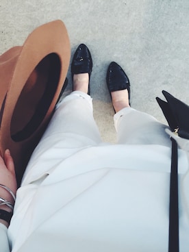 「LEPSIM（レプシィム）のソフトフラットシューズ2　705919（バレエシューズ、ブラック系）」を使った、yurikaさん（レディース・155cm）の春コーディネート