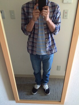 「VISION（ヴィジョン）のアイテム（シューズ）」を使った、nnbさん（メンズ・173cm）の春コーディネート