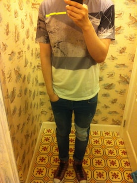 「5cm（ファイブシーエム）のアイテム（パンツ）」を使った、Dasabala Limさん（メンズ・185cm）の夏コーディネート