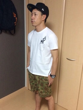 「迷彩パンツ」｜Hiroさん（メンズ・171cm・30代）の夏コーディネート