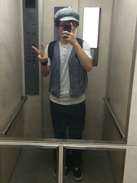 「アイテム（キャスケット）」を使った、うめさん（メンズ・173cm・10代）の秋コーディネート