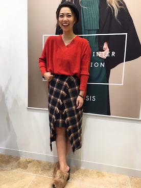 「OSMOSIS（オズモーシス）のアイテム（シューズ）」を使った、あゃさん（レディース・159cm）の秋コーディネート