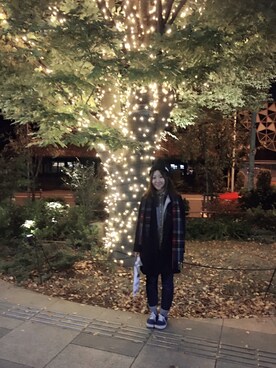 「アイテム（ニットキャップ/ビーニー、ブルー系）」を使った、kurimekkoさん（レディース・155cm）の冬コーディネート