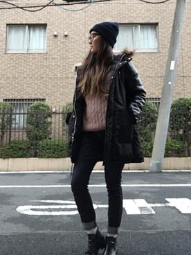 「TOMMY（トミー）のアイテム（ニットキャップ/ビーニー）」を使った、yuuuuuiさん（レディース・158cm）の秋コーディネート