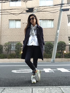 「撮影」｜「アイテム（チェスターコート）」を使った、yuuuuuiさん（レディース・158cm）の冬コーディネート