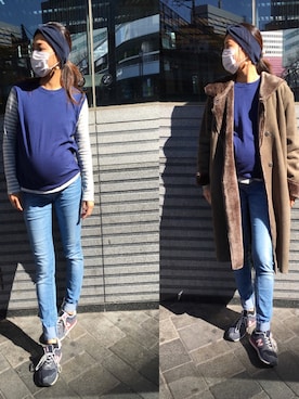 「ヘアバンド」｜「アイテム（ムートンコート）」を使った、yuuuuuiさん（レディース・158cm）の冬コーディネート