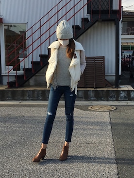 「LILY BROWN（リリーブラウン）のアイテム（ニットキャップ/ビーニー）」を使った、yuuuuuiさん（レディース・158cm）の秋コーディネート