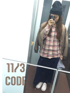 yumiさんの「（GU）スウェットマキシスカート」を使ったコーディネート