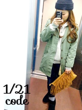 「Polo Ralph Lauren」｜「アイテム（ミリタリージャケット）」を使った、yumiさん（レディース・160cm）の冬コーディネート
