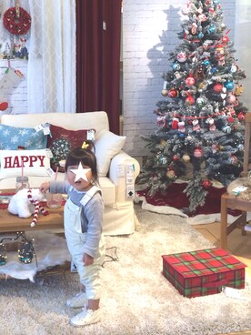 「GLOBAL WORK（グローバルワーク）のアイテム（オールインワン・サロペット）」を使った、はるこは☻さん（キッズ・80cm）の秋コーディネート