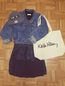 「Keith Haring（キース・ヘリング）のアイテム（バッグ）」を使った、chiiさん（レディース・160cm）の冬コーディネート