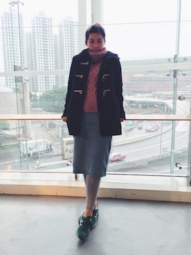 「red」｜「アイテム（チュニック）」を使った、mandihさん（レディース・164cm）の春コーディネート