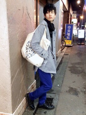 「MK MICHEL KLEIN HOMME （エムケーミッシェルクランオム）のアイテム（ステンカラーコート）」を使った、beaさん（メンズ・170cm）の春コーディネート