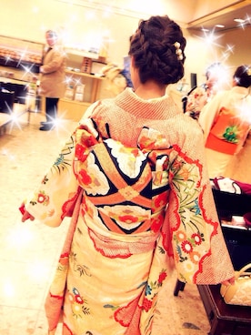 「その他のヘアアレンジ（その他、その他）」を使った、ひーちゃんさん（レディース・153cm）の冬コーディネート